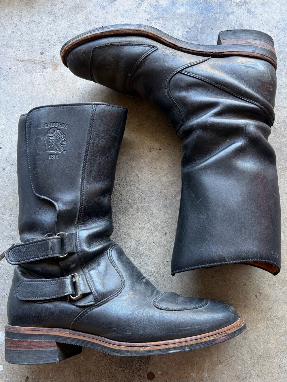 Chippewa 27862 Heritage 12" Black Rally Biker Motorcycle Boots